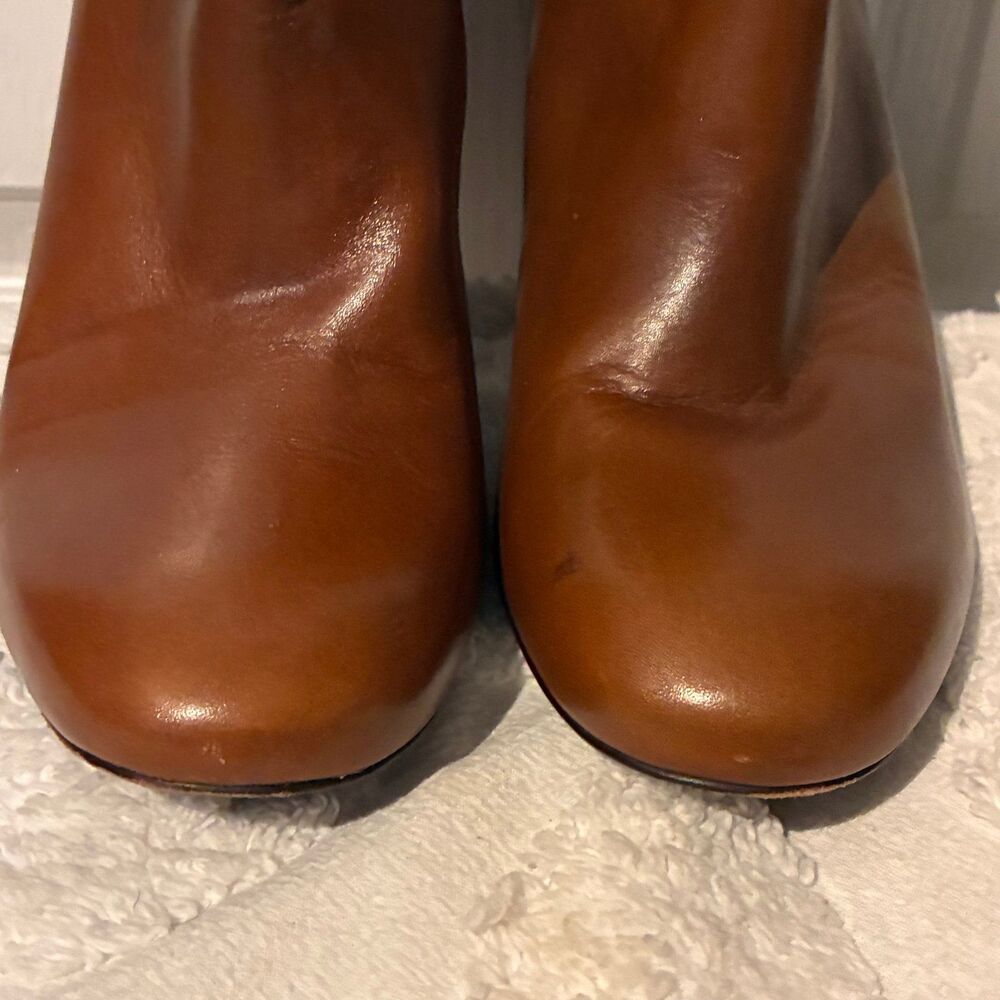 EUC Tory Burch Devon Tall Heel Brown Cognac Boots Size 6M - Picture 3 of 10